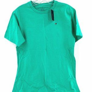 Tommy Hilfiger Boys Peacock Green Short Sleeve Embroidered Logo T-shirt Size L